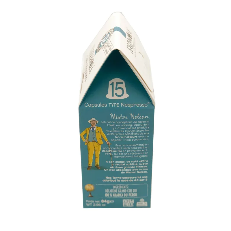 Café Bio en capsule Nelson - décaféiné