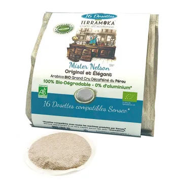 Café bio en dosette Nelson - Décaféiné