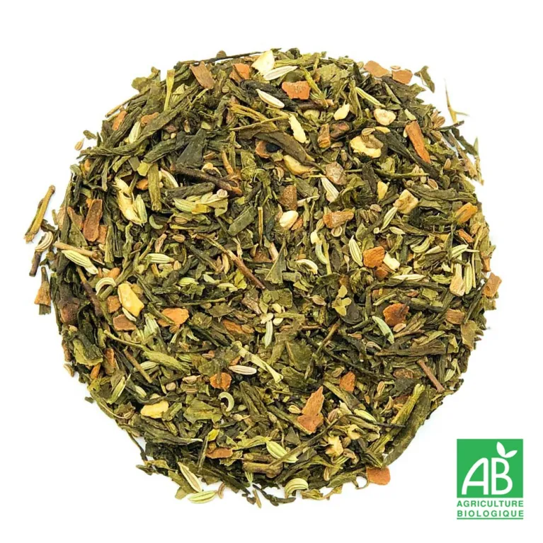 Tchai vert bio, thé vert épicé bio, thé vert de Chine, sélection thé