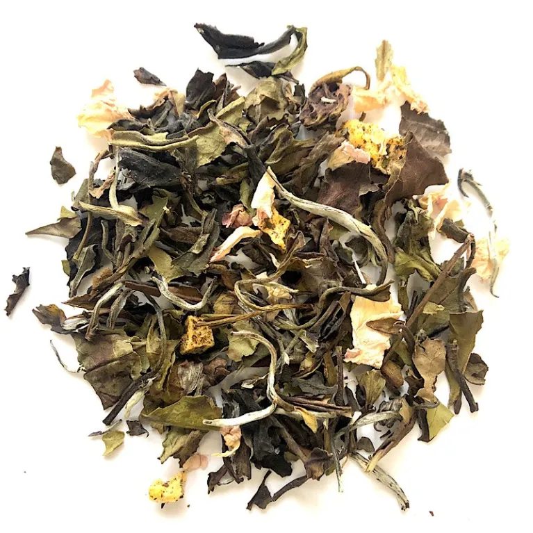 Thé blanc mangue pêche, thé blanc bio, thé tropical, sélection thé