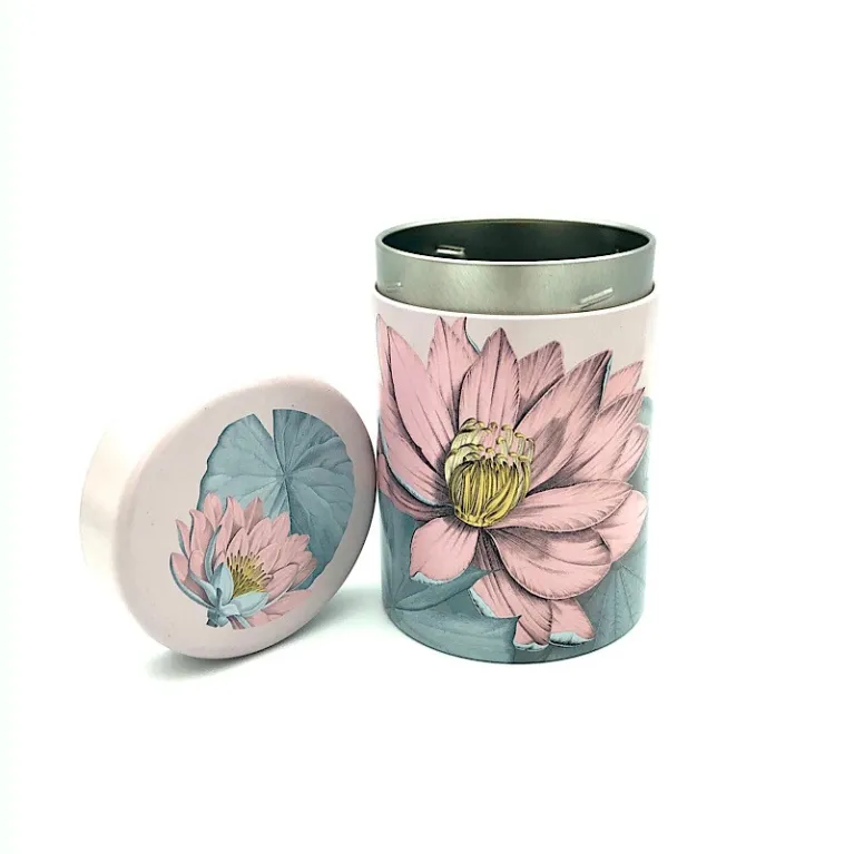 Boite à thé, fleur de lotus, boite de conservation, boite padma rose