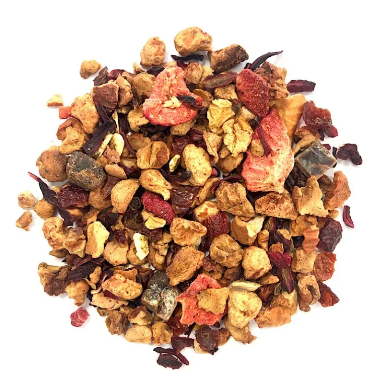 Infusion corbeille fruitée, infusion framboise cassis sélection thé.