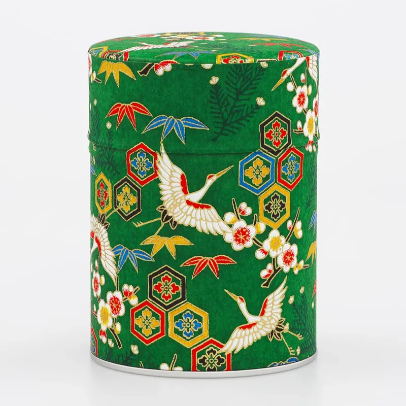 Boîte à thé double couvercle, boite à thé grue, sélection thé