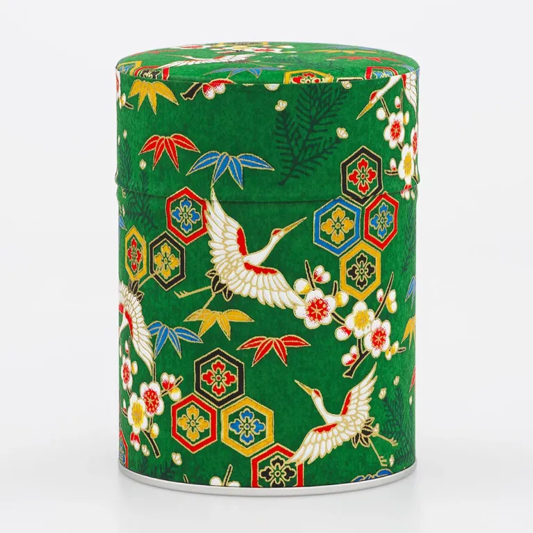 Boîte à thé double couvercle, boite à thé grue, sélection thé