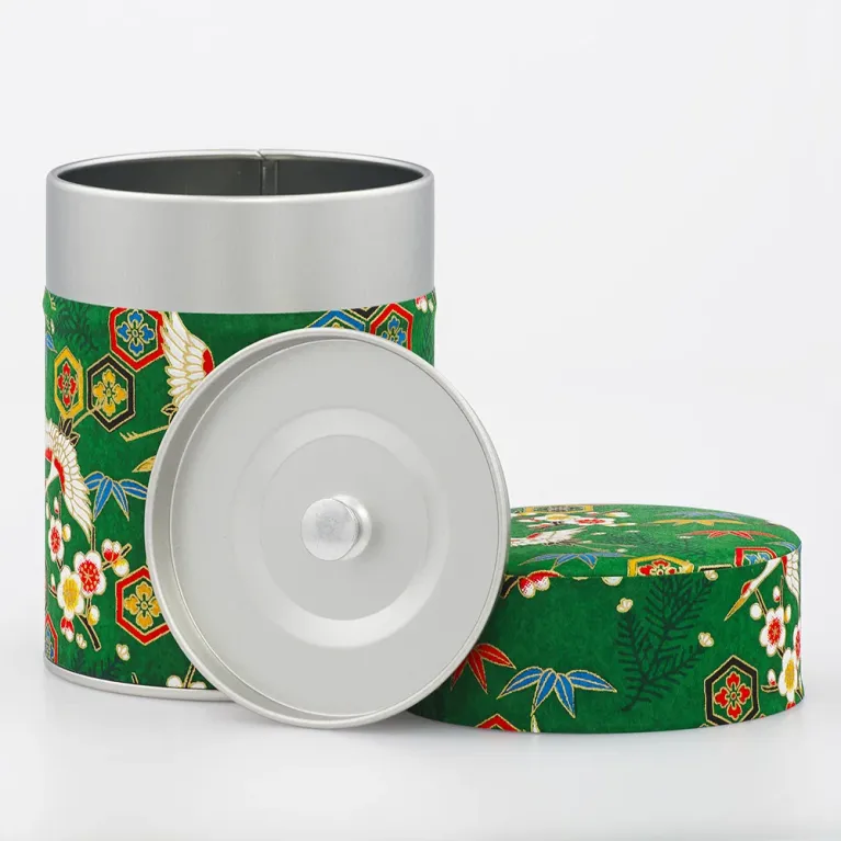 Boîte à thé double couvercle, boite à thé grue, sélection thé