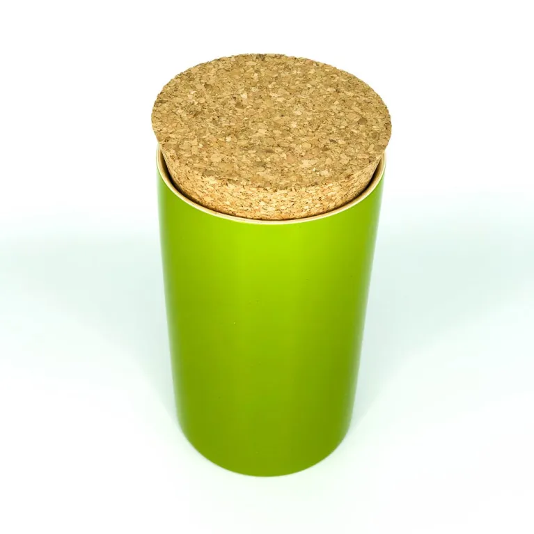 Boîte à thé en bambou laquée verte