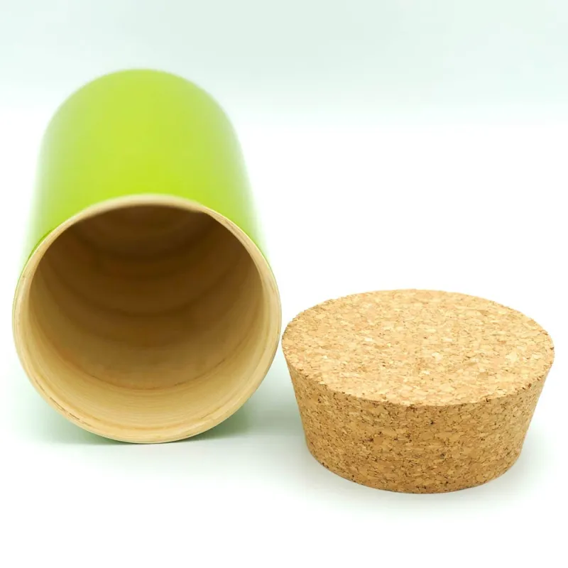 Boîte à thé en bambou laquée verte