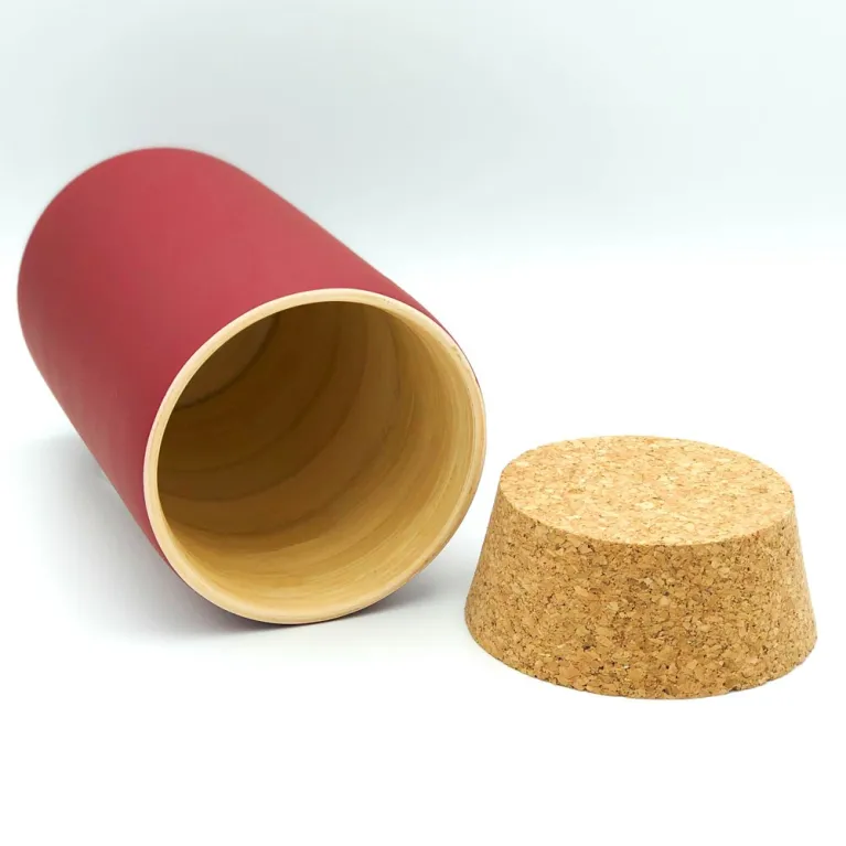 Boîte à thé en bambou griotte mat