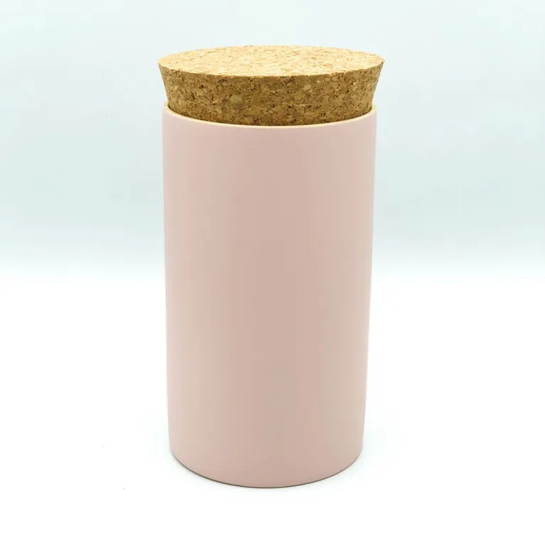 Boîte à thé en bambou vieux rose mat