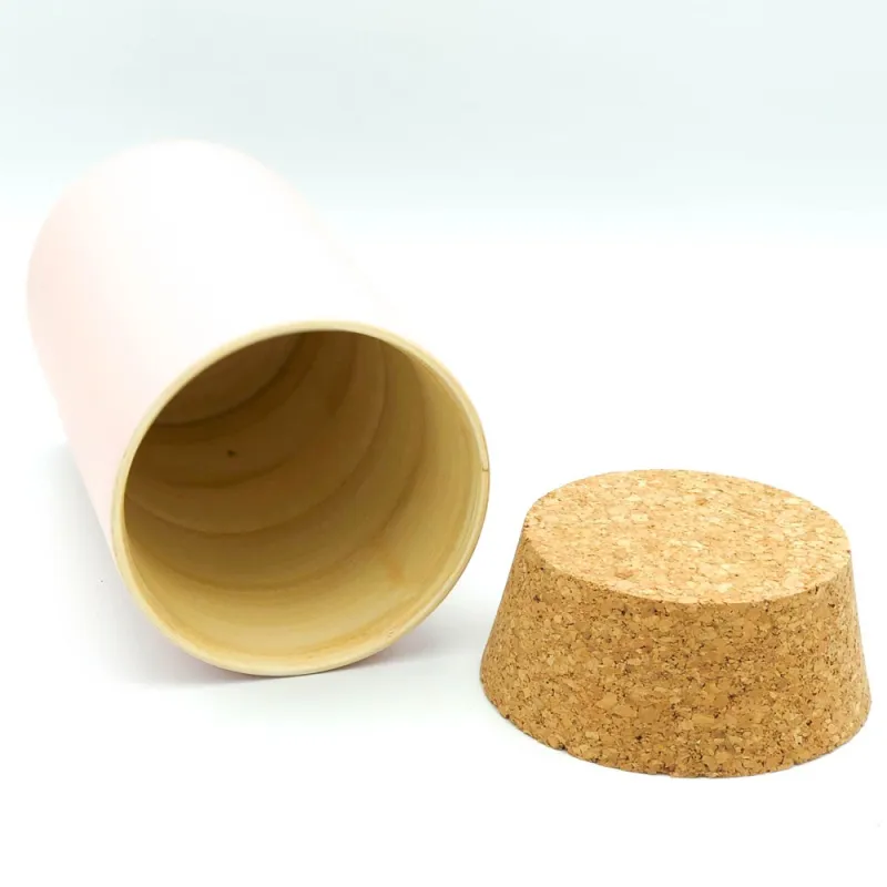 Boîte à thé en bambou vieux rose mat